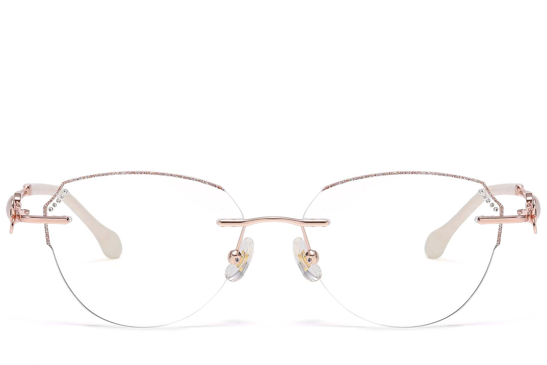 Occhiali invisibili in metallo rosa #BS1913-0898