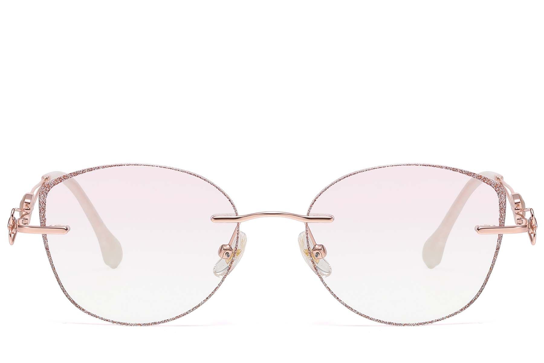 Occhiali da sole invisibili in metallo rosa #BS1913-0899