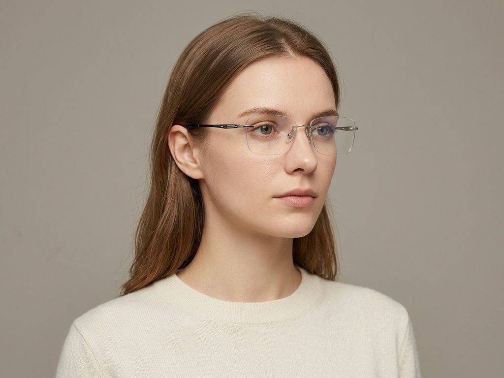 Invisible Silver Metal Glasses #BS1913-0903