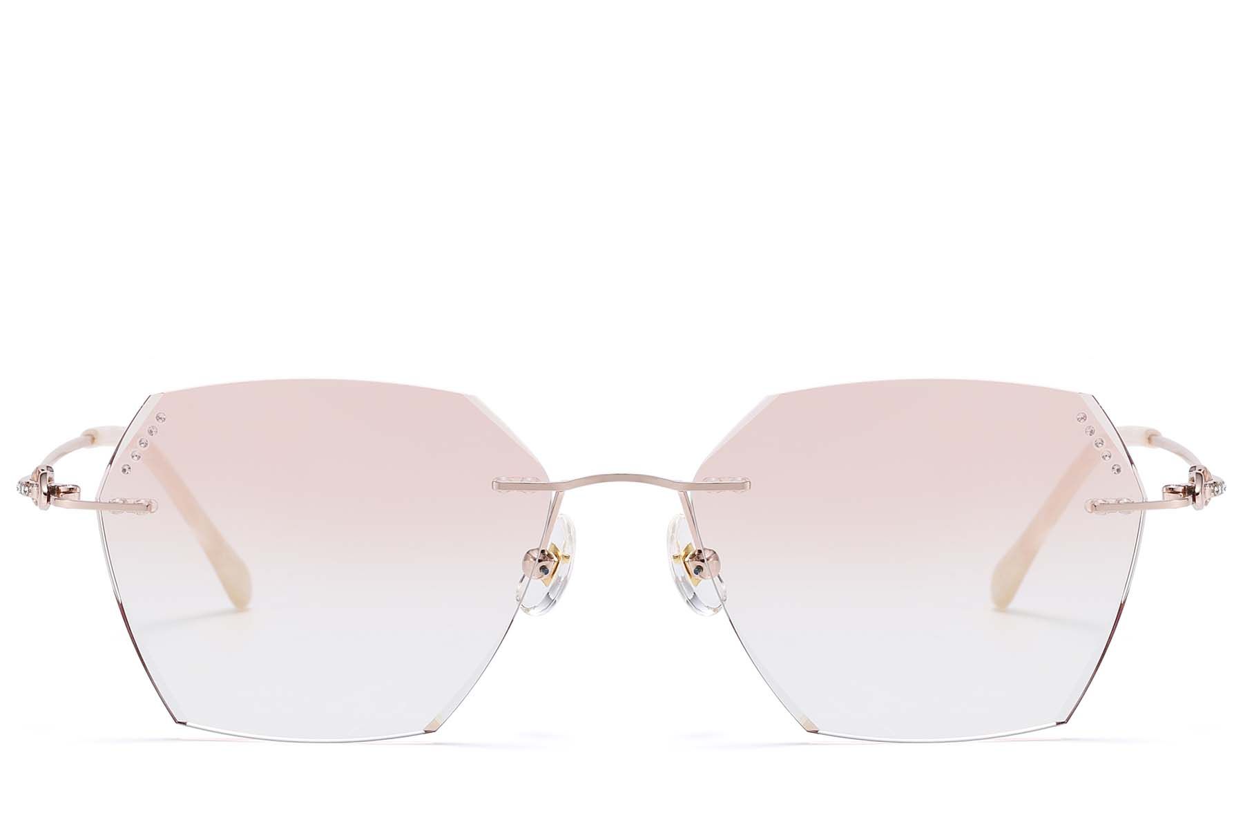 Occhiali da sole invisibili in metallo rosa #BS1913-0905