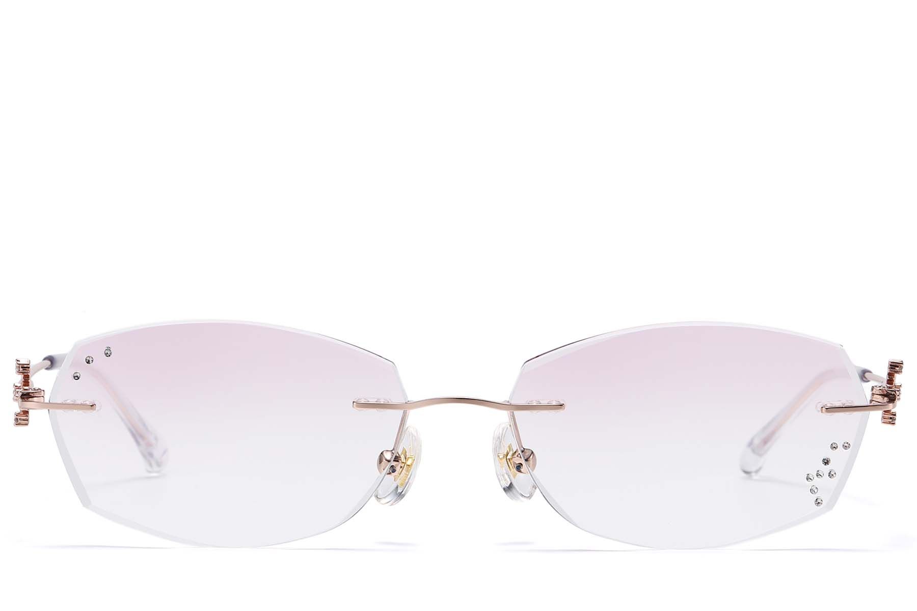 Occhiali da sole invisibili in metallo rosa #BS1913-0909