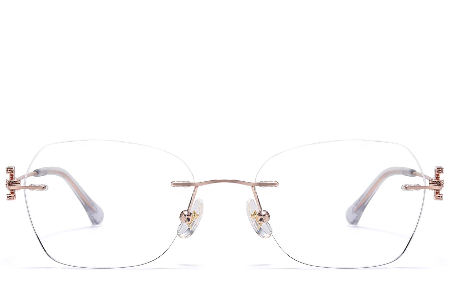 Occhiali invisibili in metallo rosa #BS1913-0910