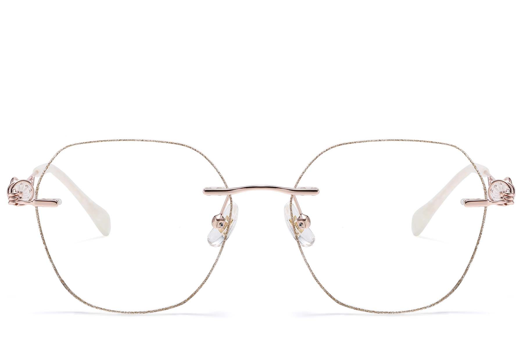 Unsichtbare rosa Metallbrille #BS1913-0914
