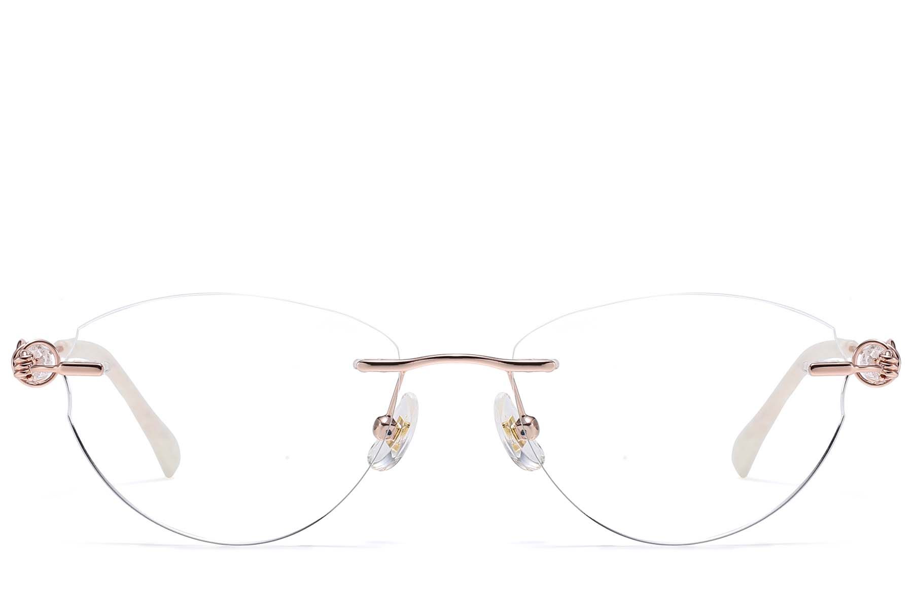 Invisible Pink Metal Glasses #BS1913-0915