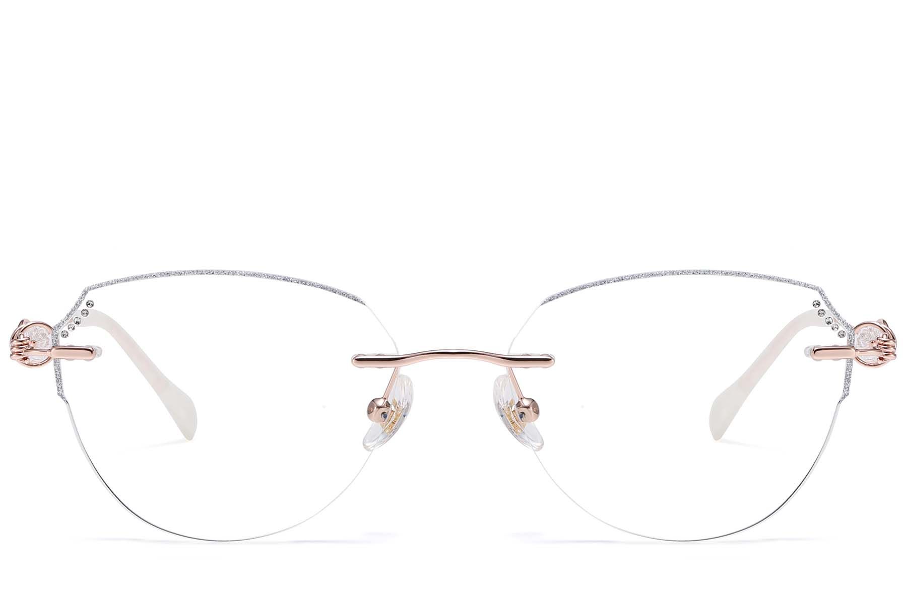 Invisible Pink Metal Glasses #BS1913-0916