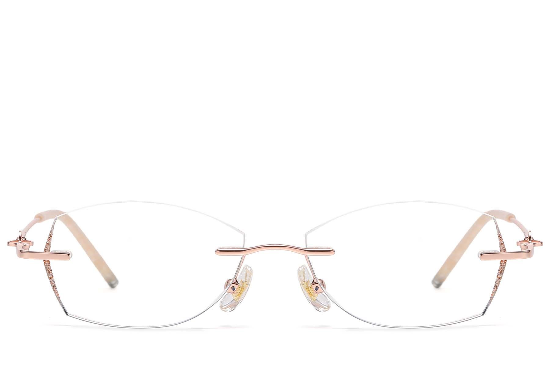 Invisible Pink Metal Glasses #BS1913-0917