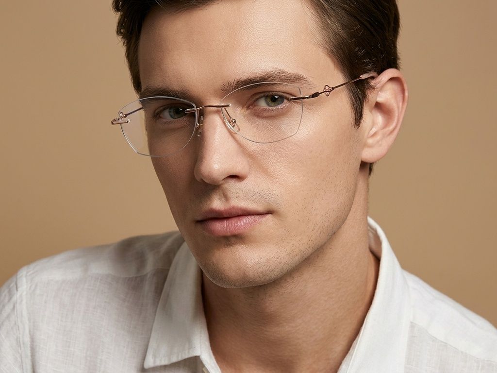 Invisible Pink Metal Glasses #BS1913-0919