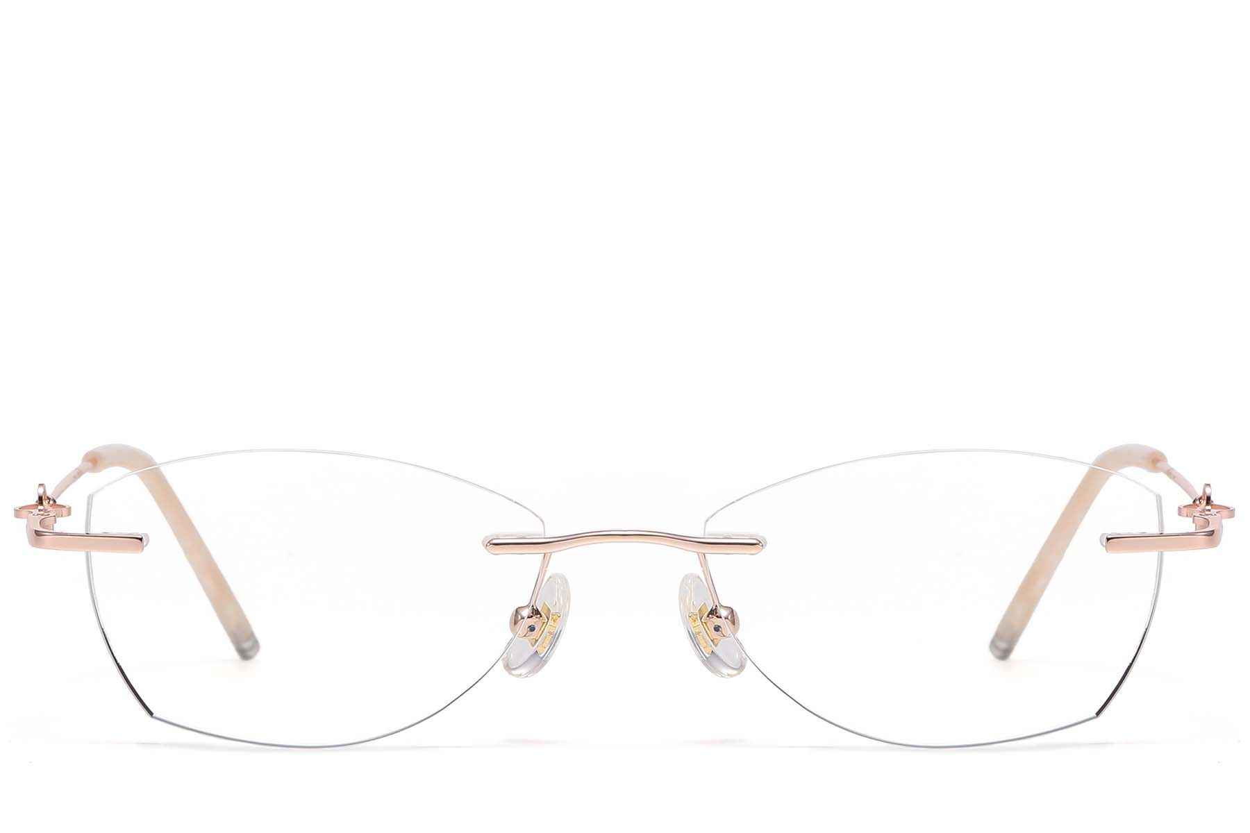 Invisible Pink Metal Glasses #BS1913-0919