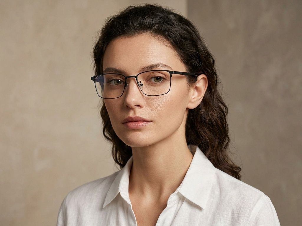Rectangular Black Metal Glasses #BS1913-0922