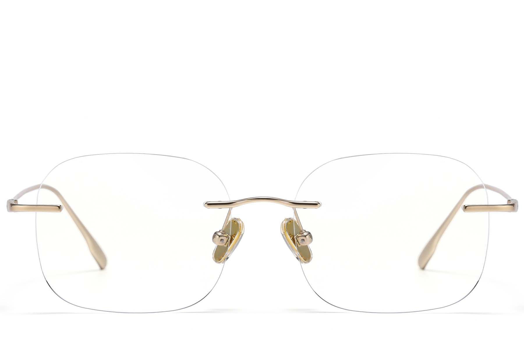 Lunettes invisibles en titane doré #BS1913-0929