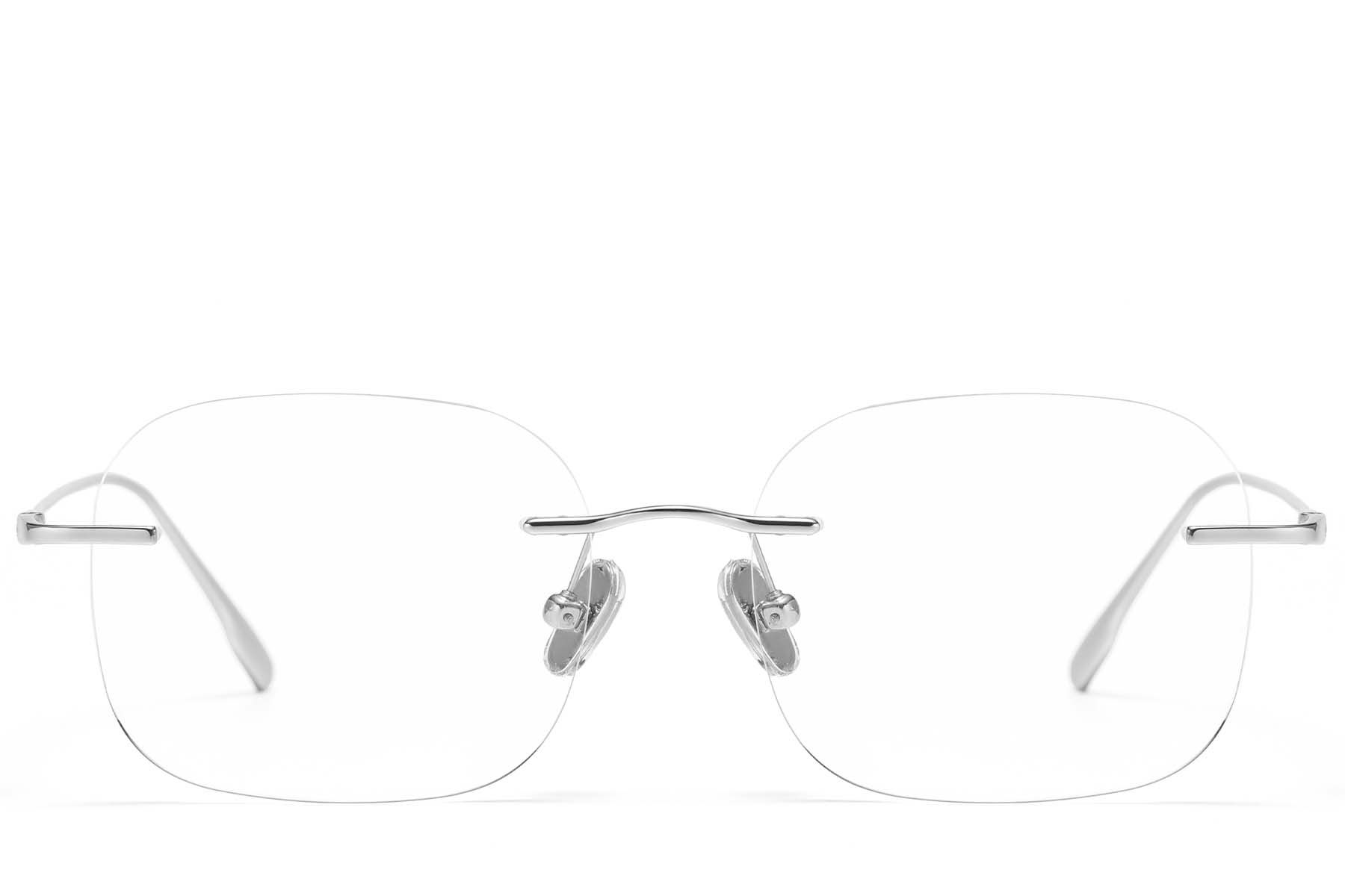 Gafas invisibles de titanio plateado #BS1913-0931
