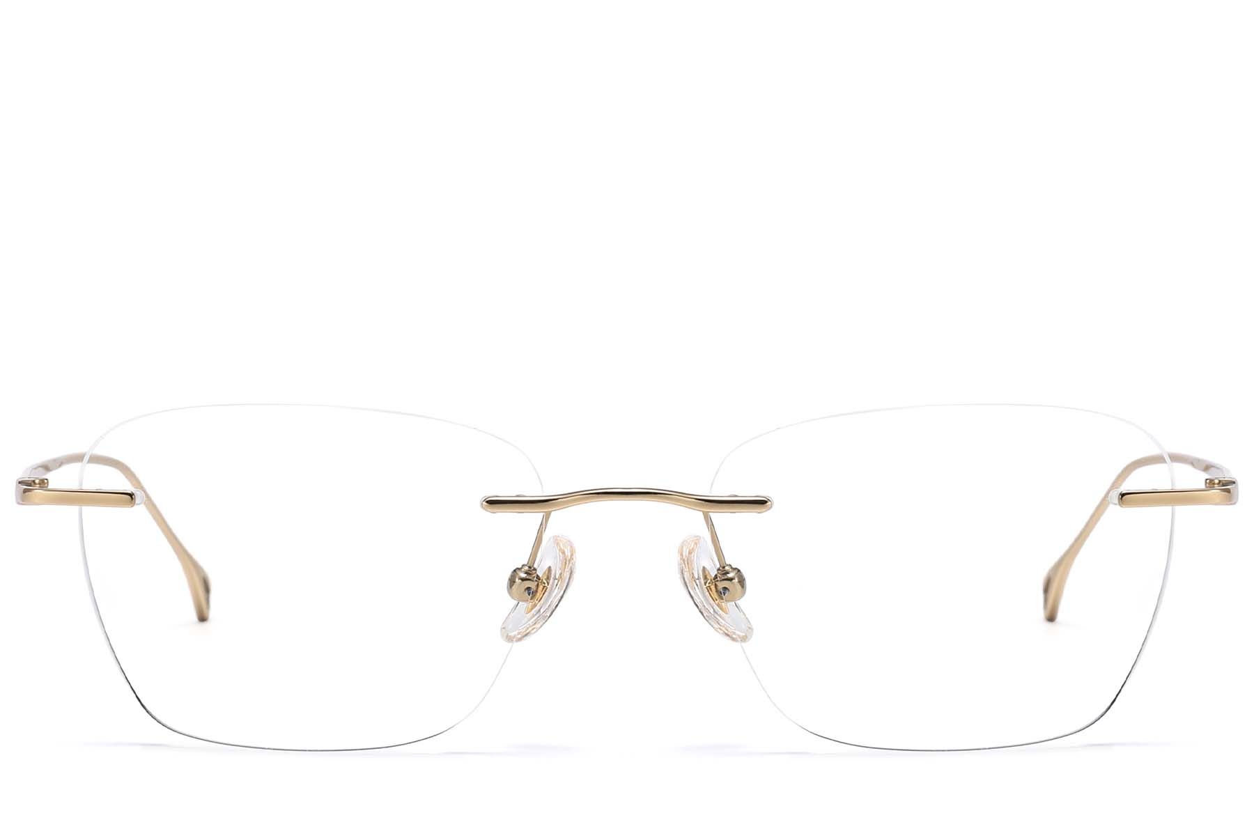 Invisible Golden Titanium Glasses #BS1913-0939