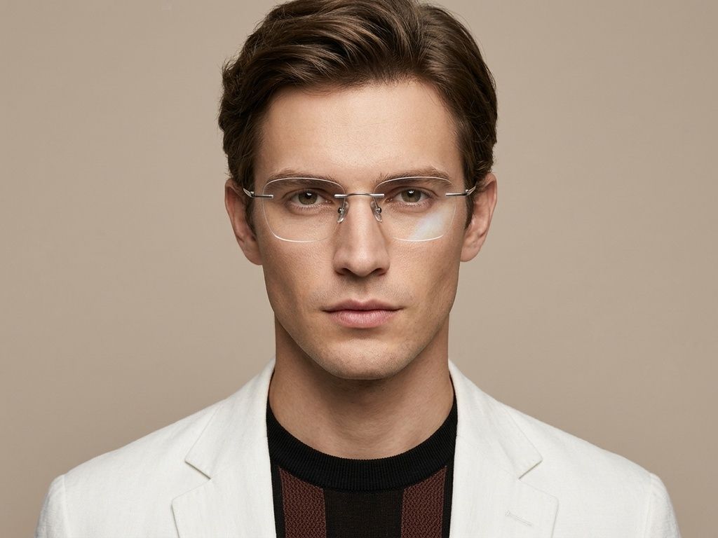 Gafas invisibles de titanio plateado #BS1913-0941