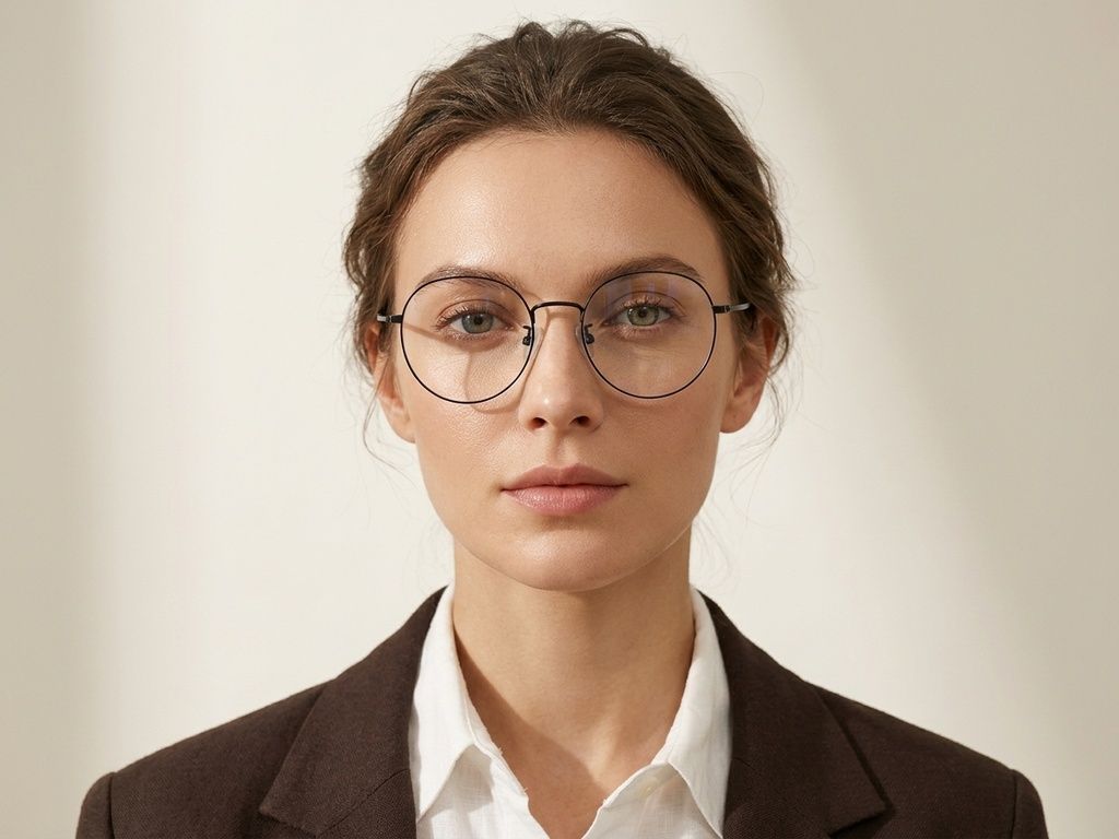 Oval Black Titanium Glasses #BS1913-0943