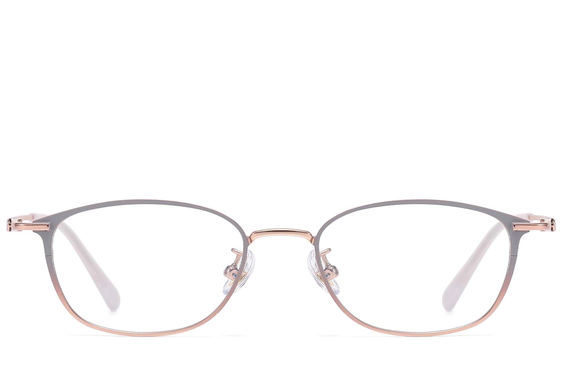 Lunettes ovales en titane gris #BS1913-0948