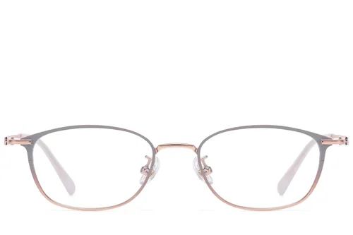 Lunettes ovales en titane gris #BS1913-0948