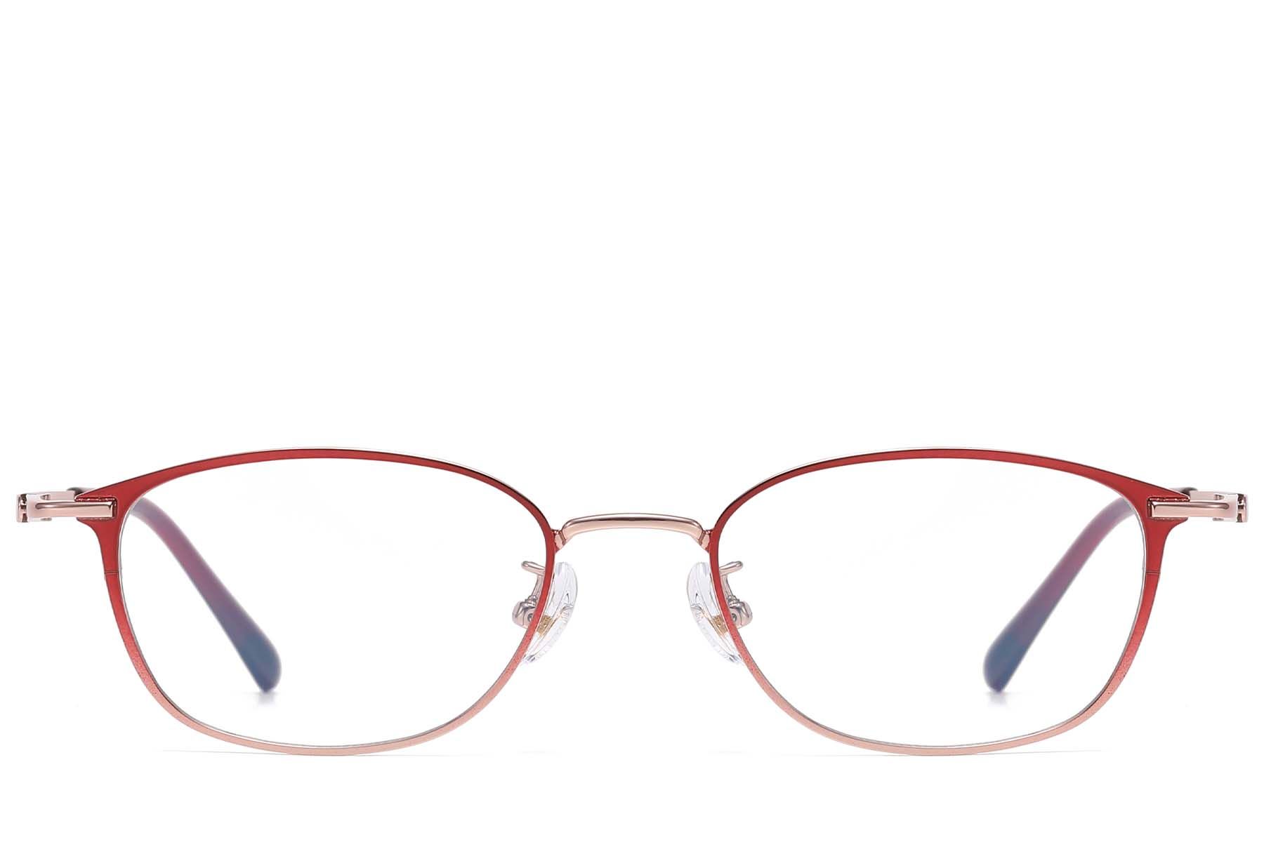 Gafas ovaladas de titanio rojo #BS1913-0951