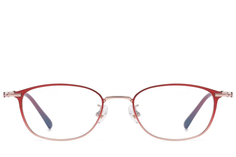 Gafas ovaladas de titanio rojo #BS1913-0951