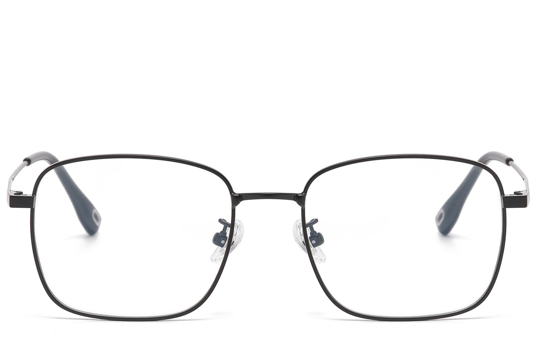 Rechteckige schwarze Titanbrille #BS1913-0953