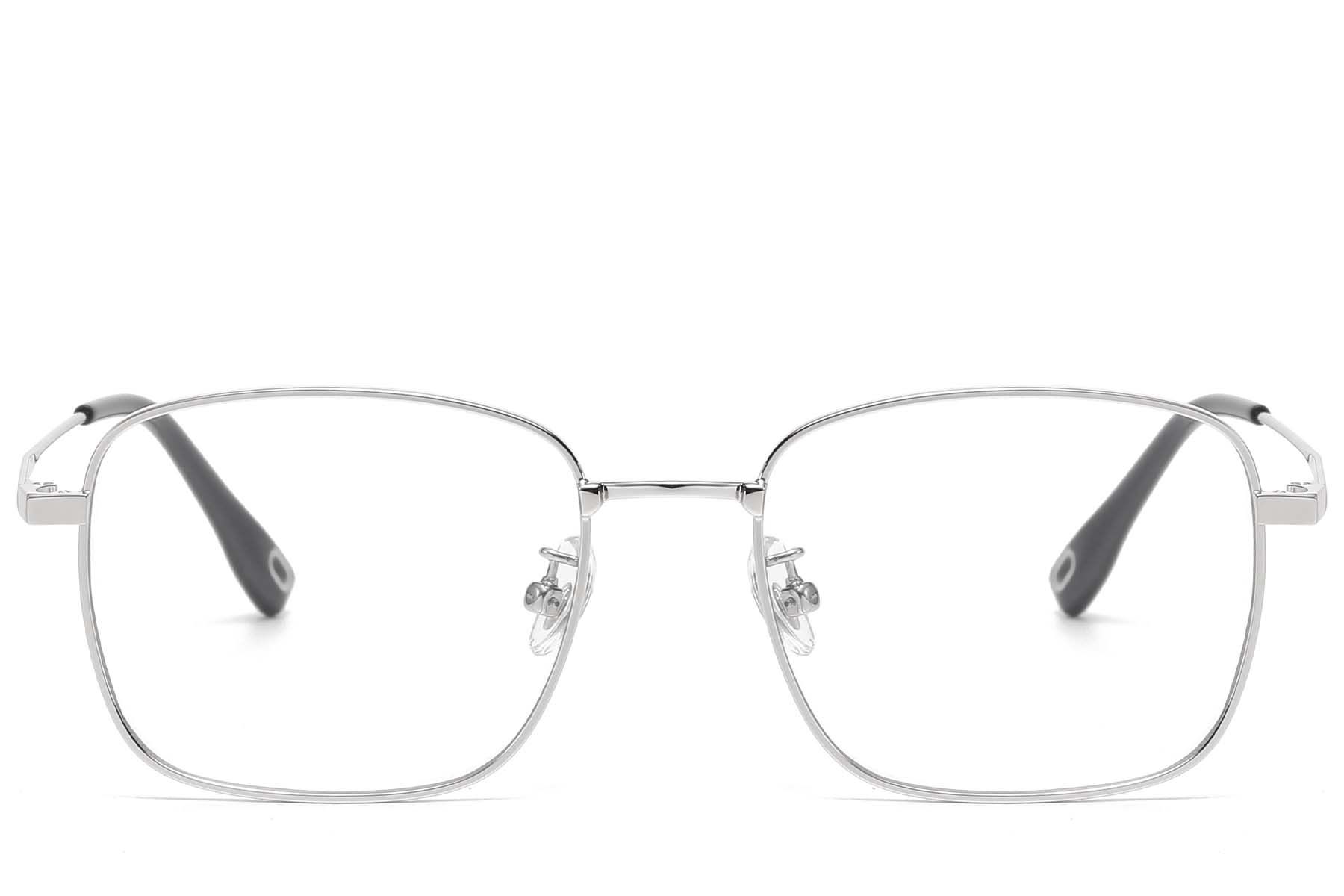 Gafas rectangulares de titanio plateado #BS1913-0954