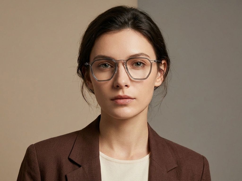 Geometric Grey Titanium Glasses #BS1913-0962