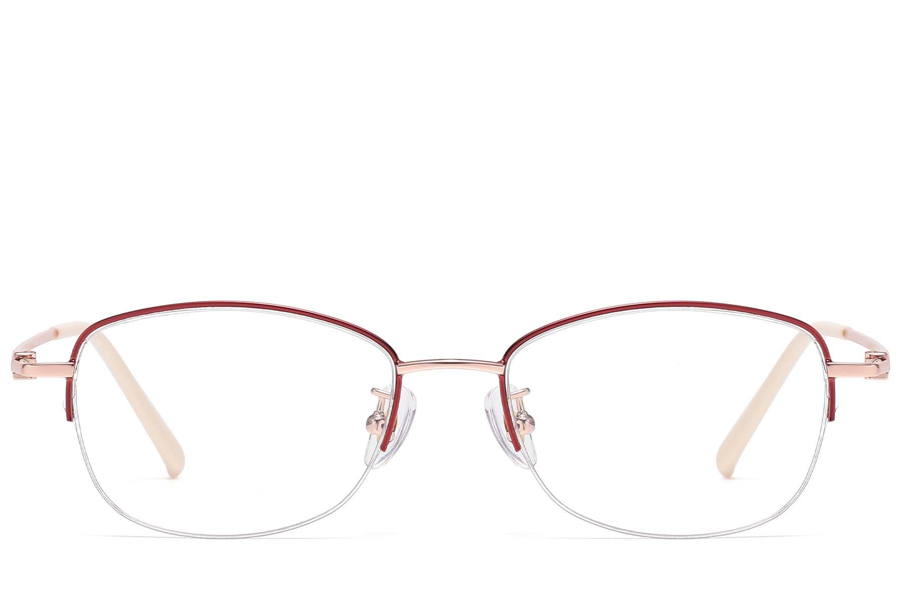 Gafas semi al aire de titanio rojo #BS1913-0967