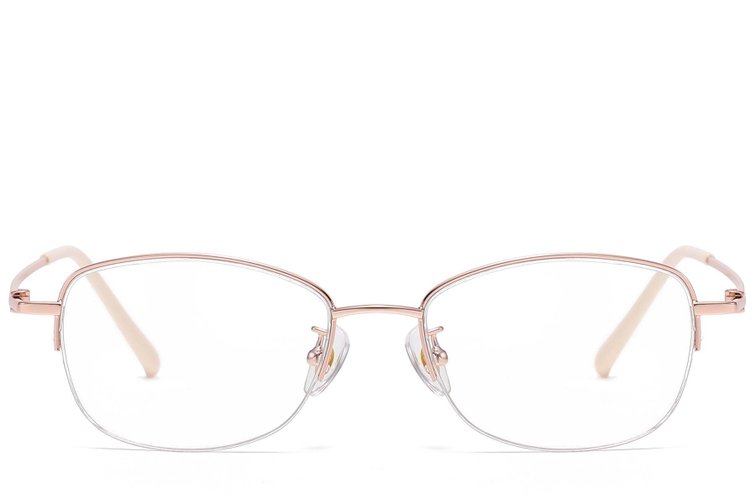 Semi-rimless Pink Titanium Glasses #BS1913-0968