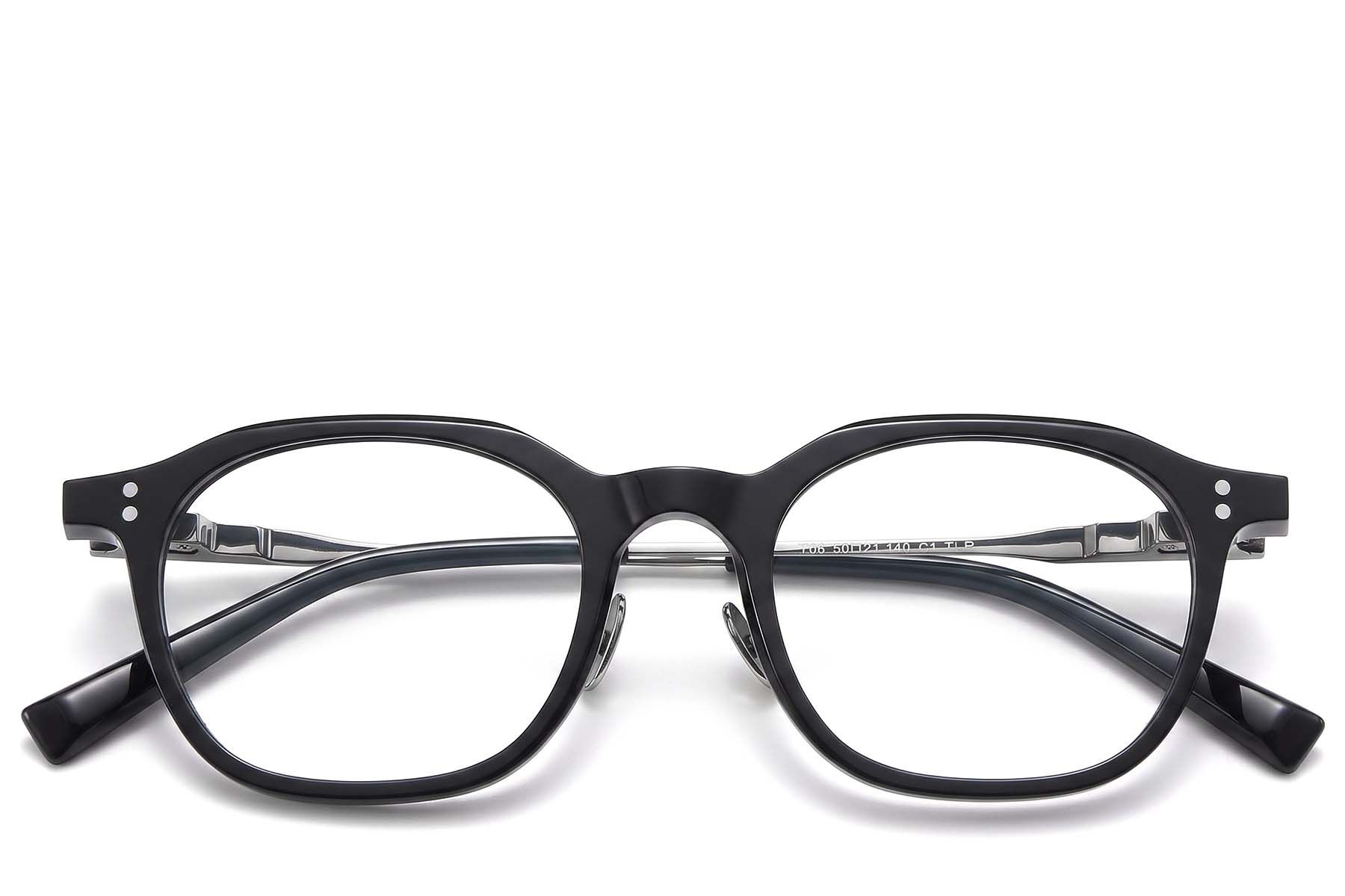 Oval Black Acetate Glasses #BS1913-0973