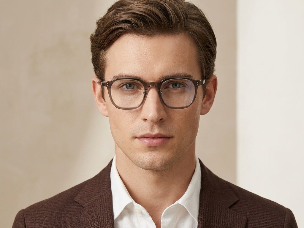Oval Brown Acetate Glasses #BS1913-0974