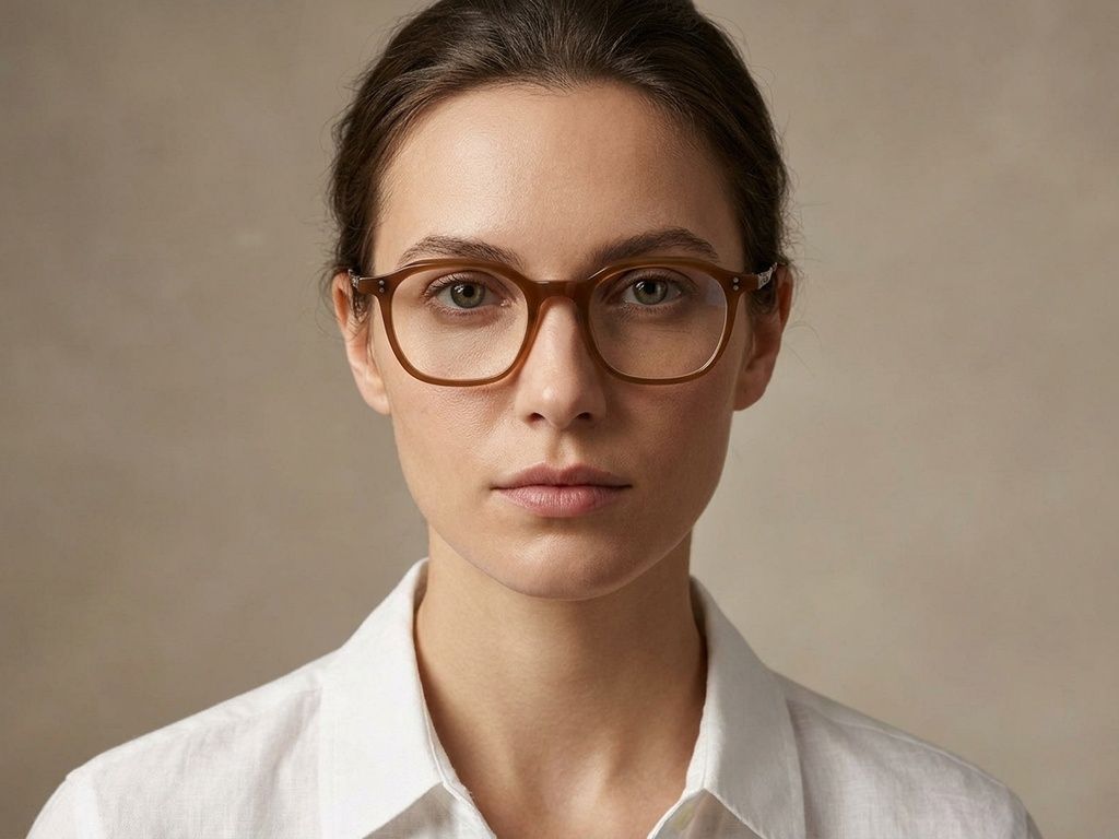 Oval Brown Acetate Glasses #BS1913-0975