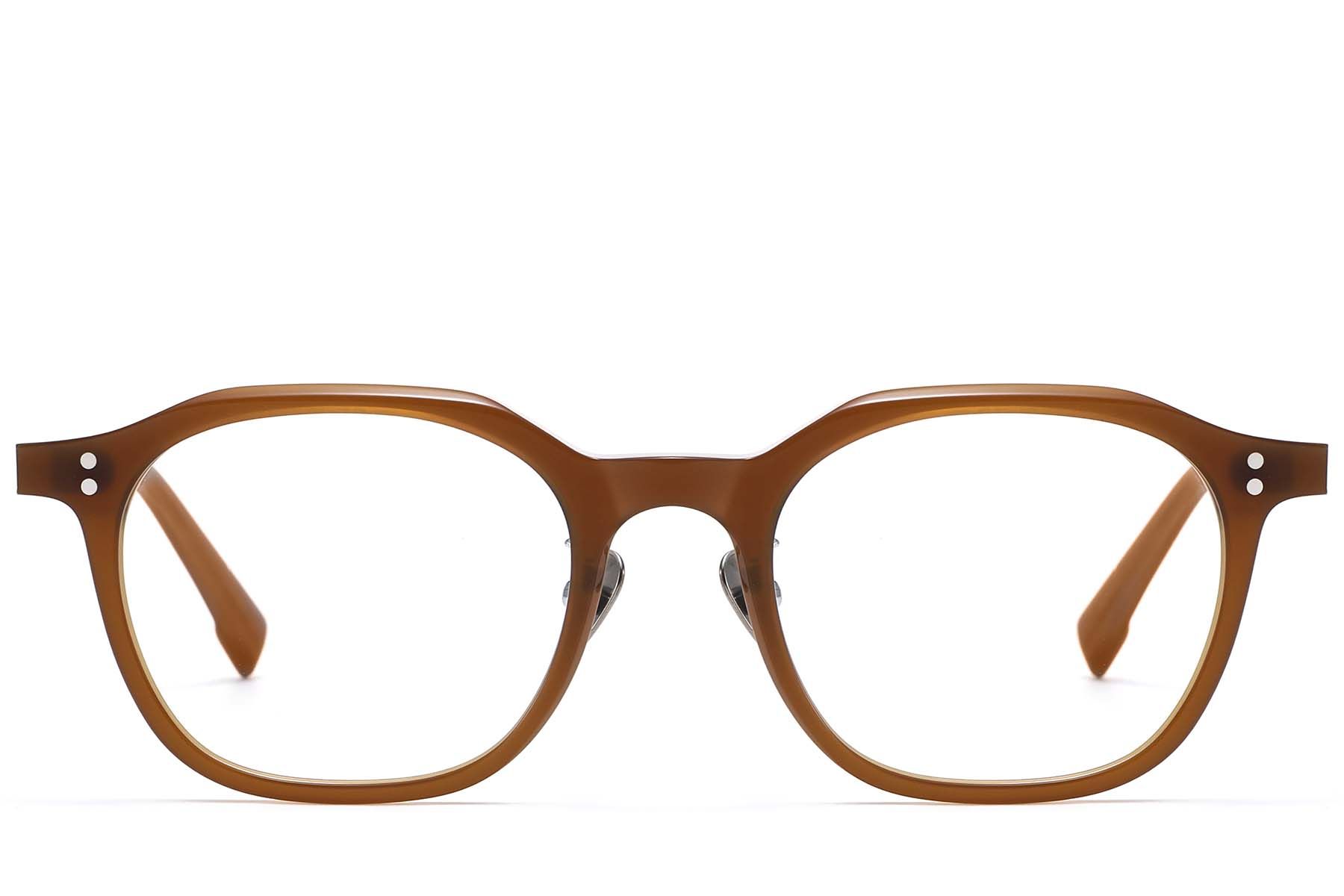 Oval Brown Acetate Glasses #BS1913-0975