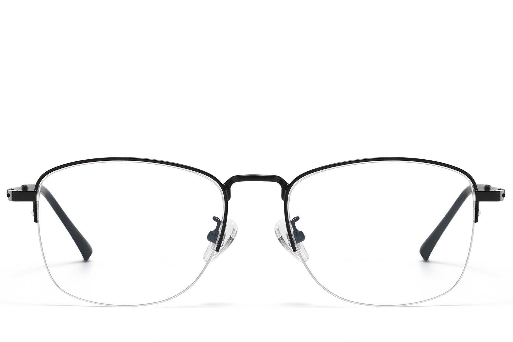 Semi-rimless Black Titanium Glasses #BS1913-0977