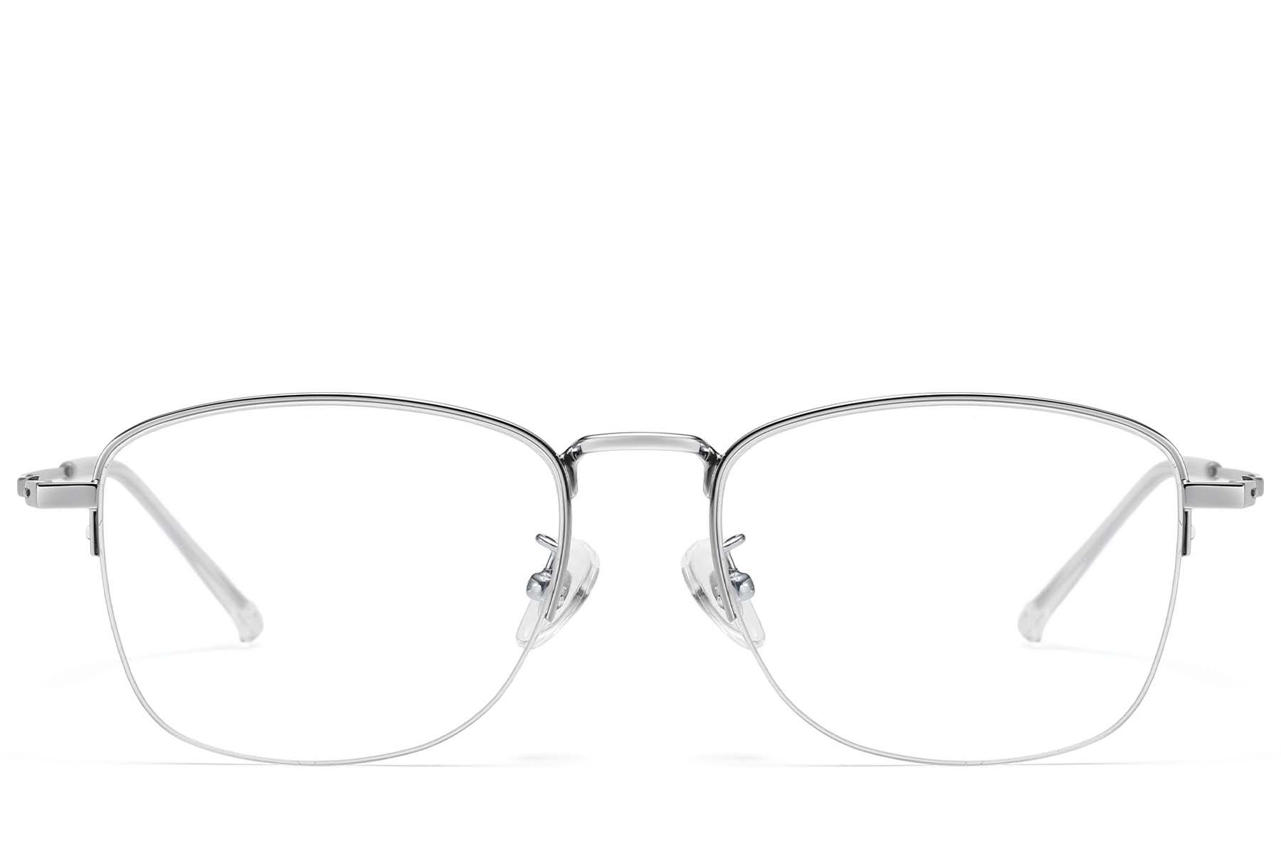 Gafas de titanio plateado semi al aire #BS1913-0978