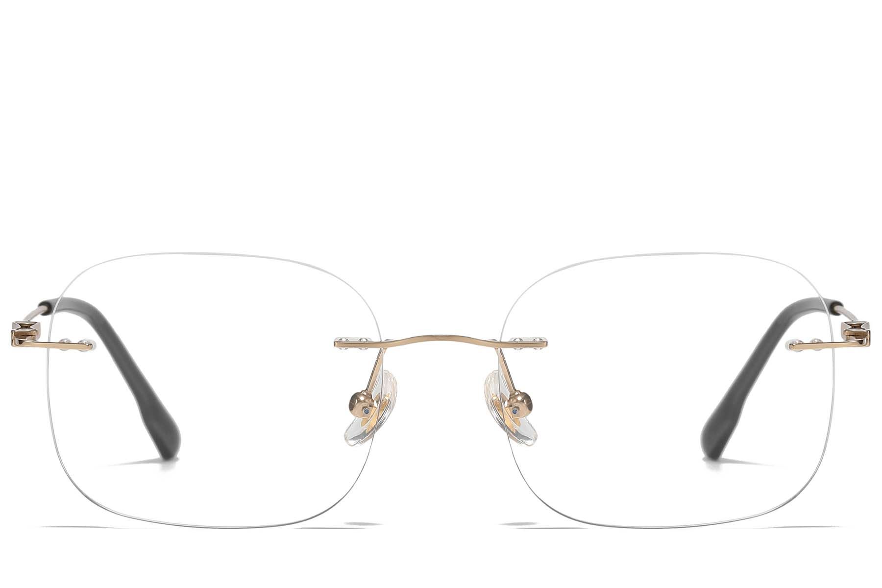 Gafas invisibles de titanio dorado #BS1913-0986