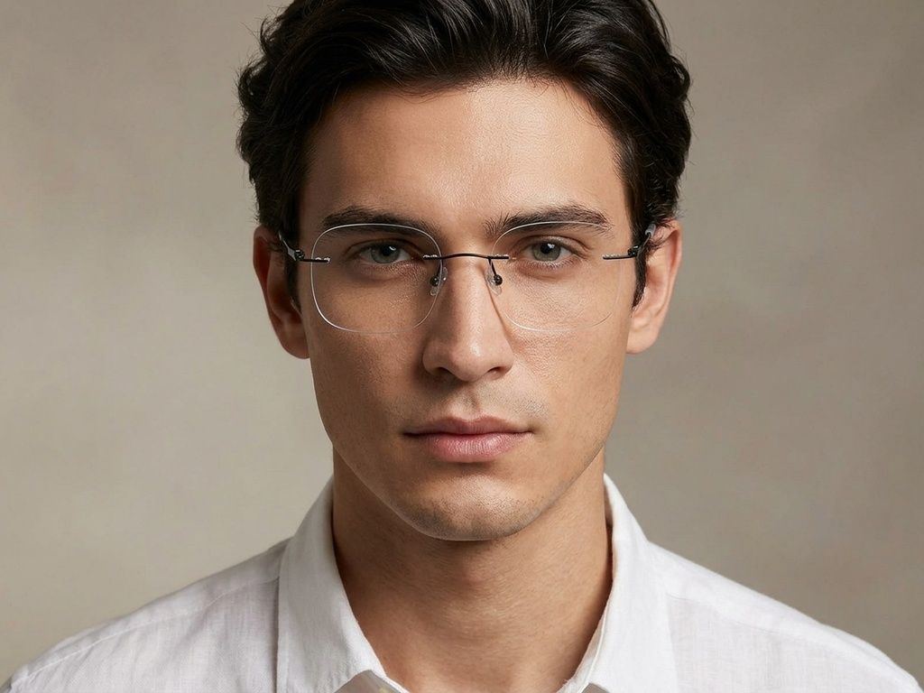 Gafas invisibles de titanio negro #BS1913-0987
