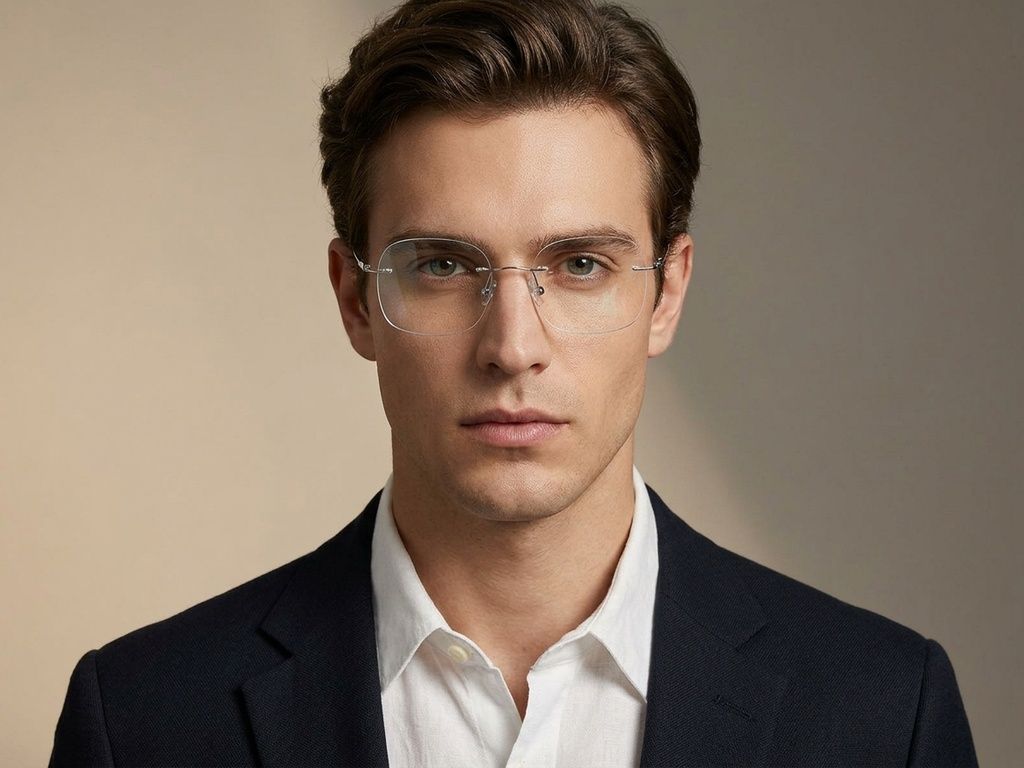 Invisible Silver Titanium Glasses #BS1913-0988