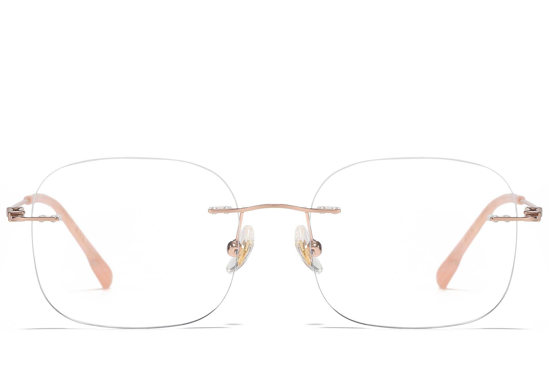 Occhiali invisibili in titanio rosa #BS1913-0989