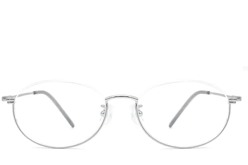 Lunettes en métal argenté à demi-cercle #BS1924-0001