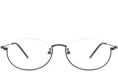 Gafas de metal negro semi al aire #BS1924-0002