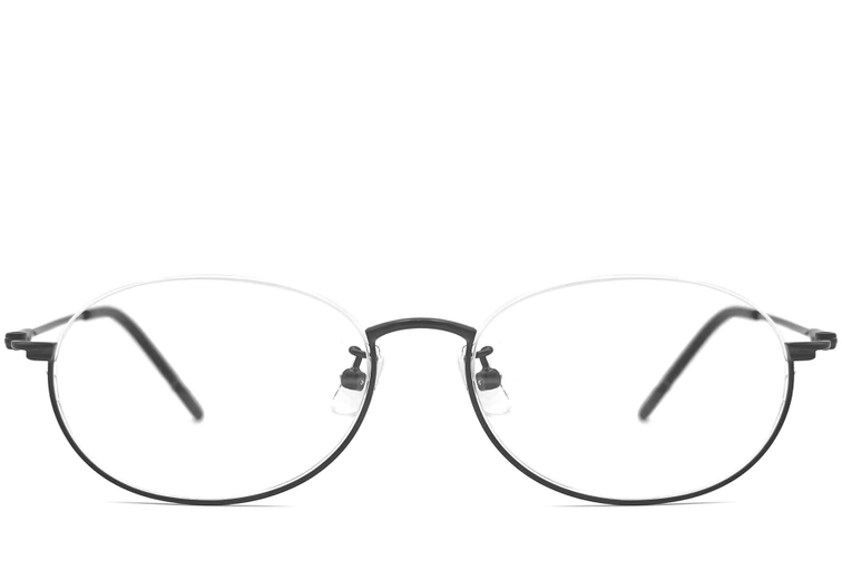 Gafas de metal negro semi al aire #BS1924-0002