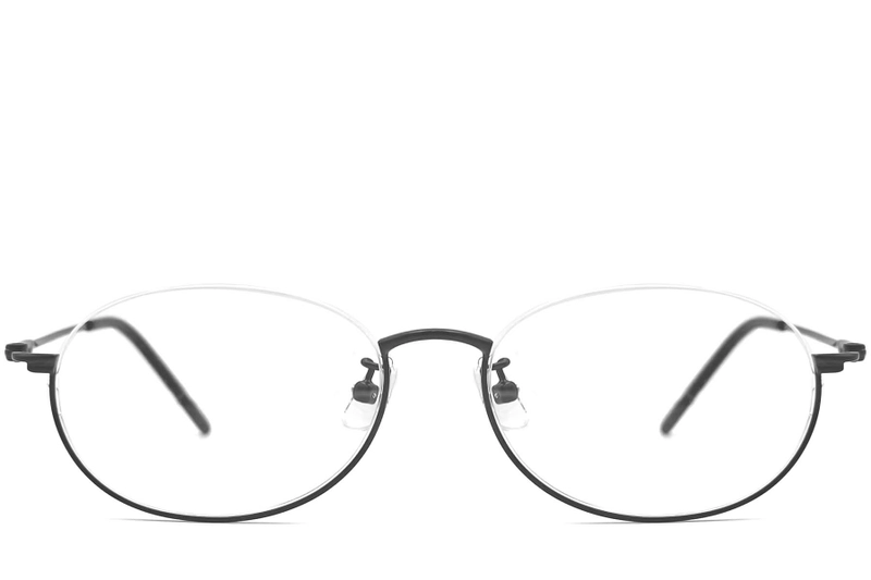 Gafas de metal negro semi al aire #BS1924-0002
