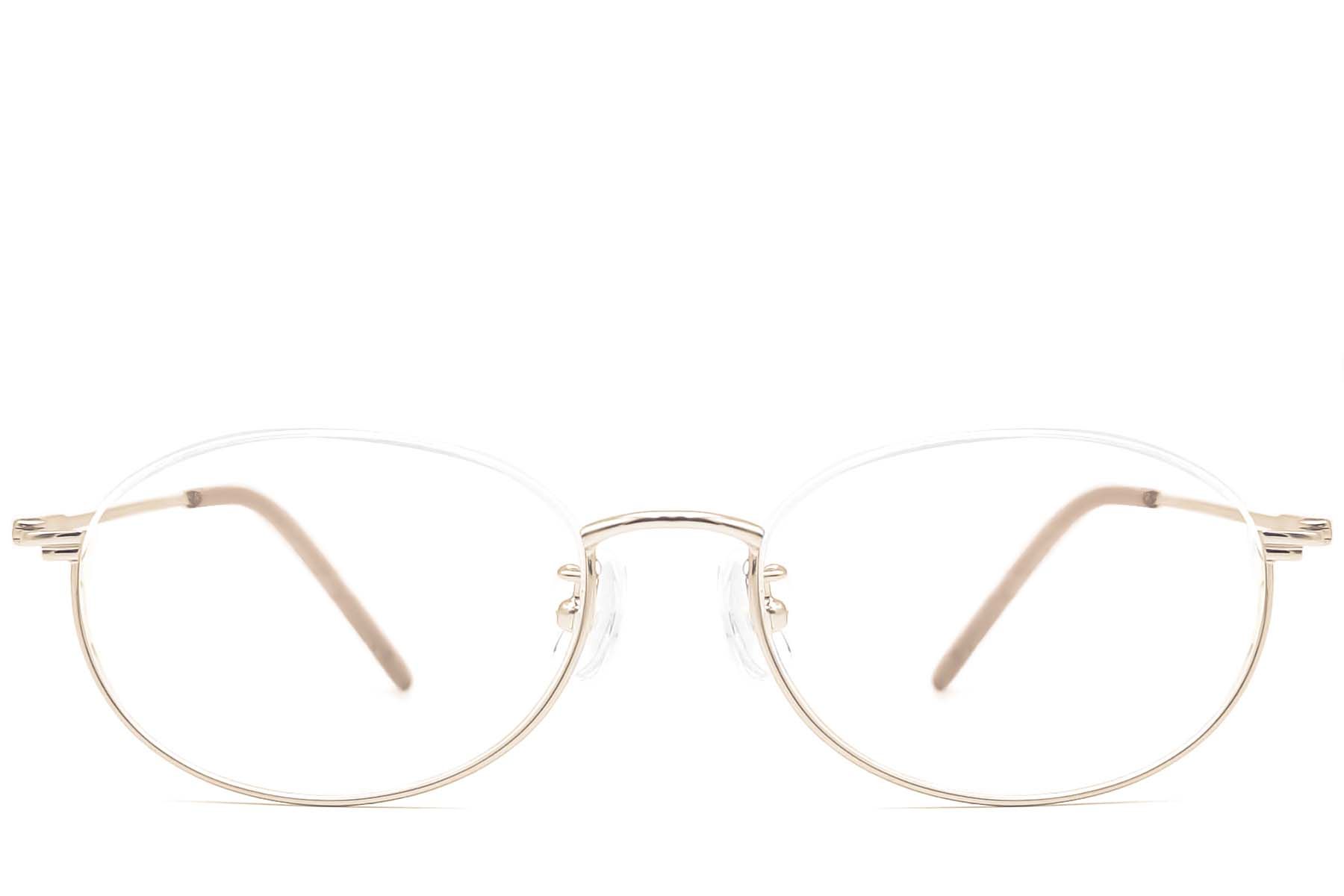 Gafas de metal dorado semi al aire #BS1924-0003