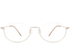 Halfrandloze gouden metalen bril #BS1924-0003