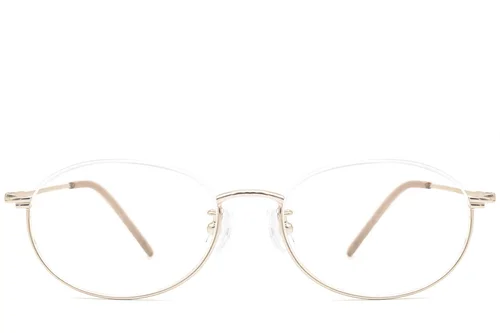 Lunettes demi-cerclées en métal doré #BS1924-0003