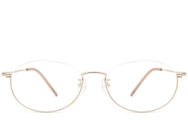 Lunettes demi-cerclées en métal doré #BS1924-0003