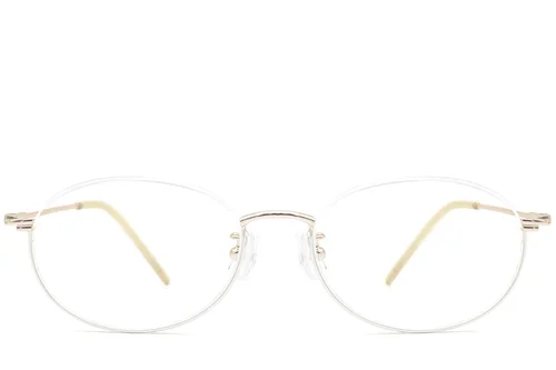 Lunettes en métal blanc semi-cerclées #BS1924-0004