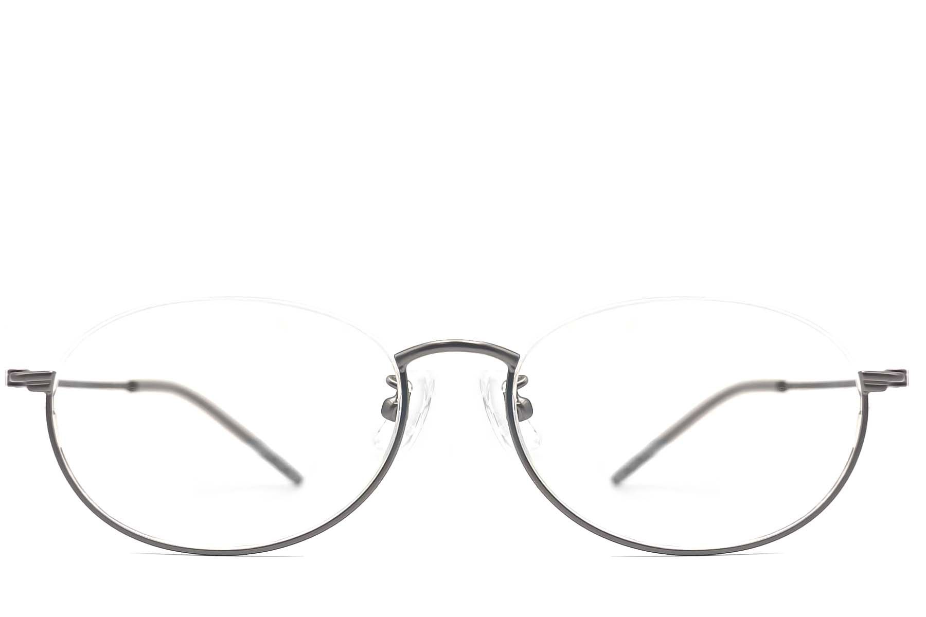 Halbrandlose graue Metallbrille #BS1924-0005