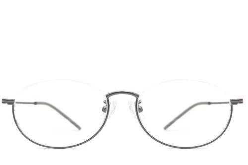 Lunettes en métal gris semi-cerclées #BS1924-0005