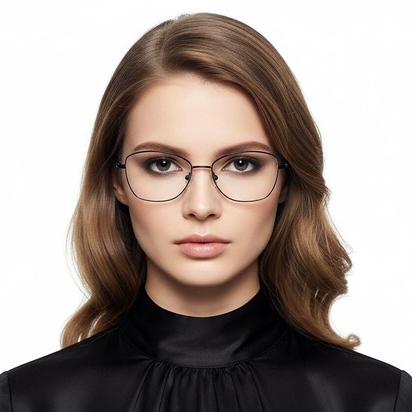 Gafas de metal negro con forma de mariposa #BS1924-0008