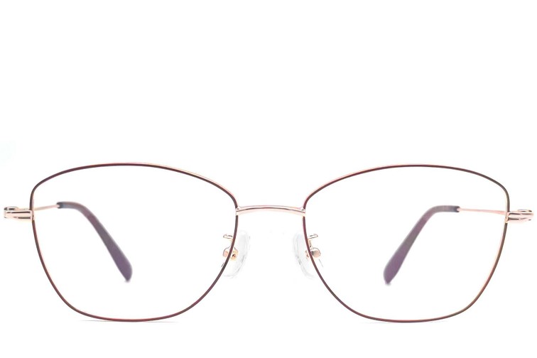 Schmetterlings-rote Metallbrille #BS1924-0010